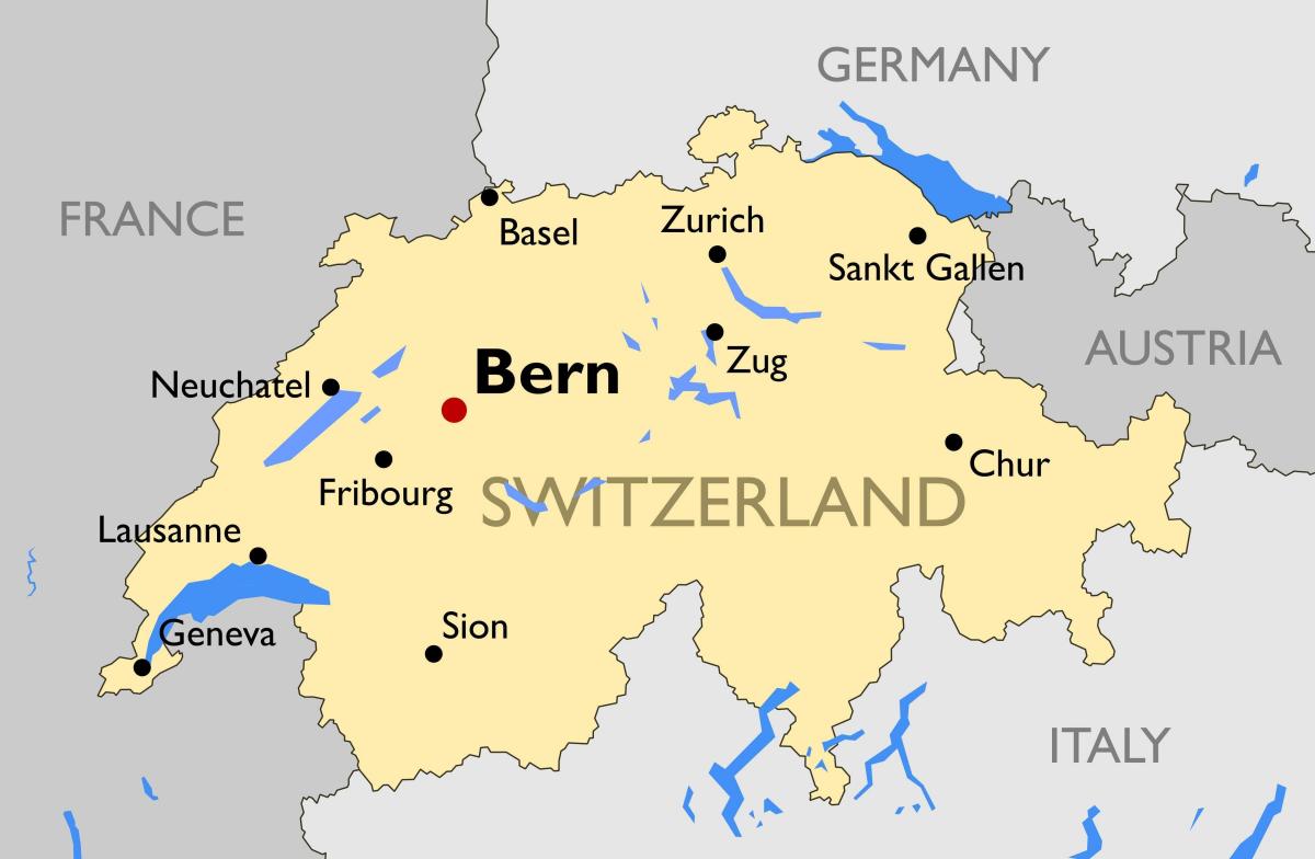 Mapa stolicy Szwajcarii